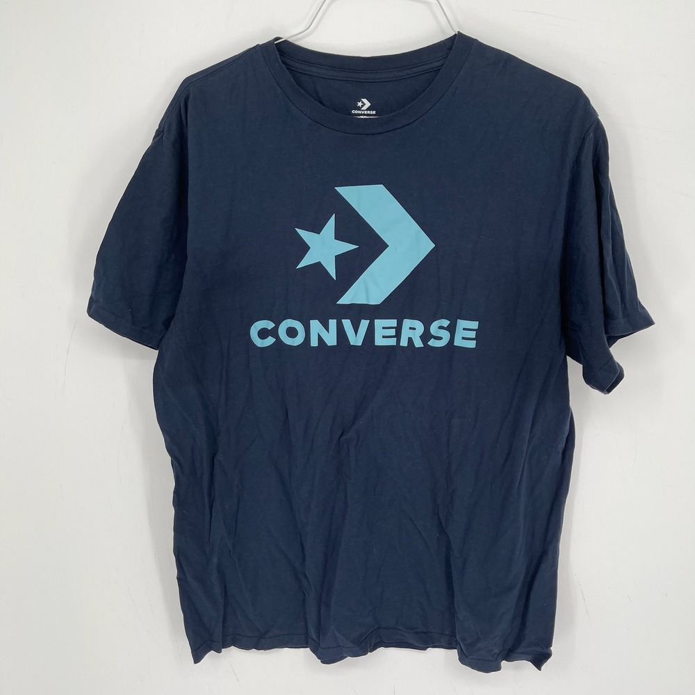 Converse Men's Navy Blue Graphic Logo Short Sleeve T-Shirt Size XL